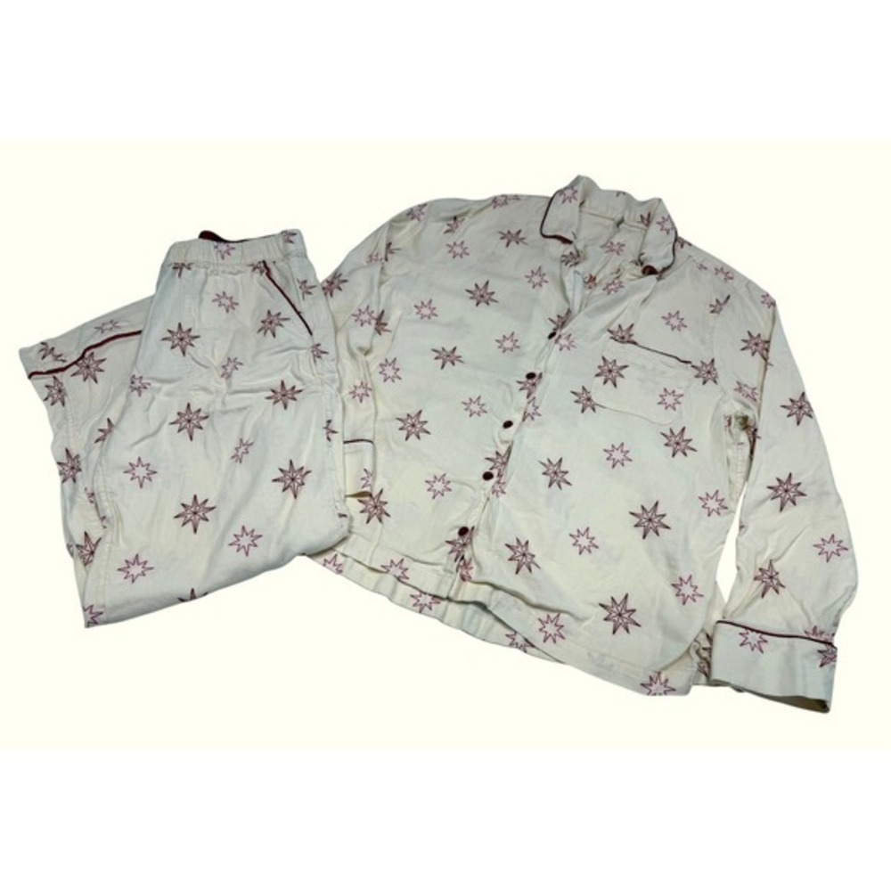 Soma Womens Pajama Set Small Bottoms XL Top Starburst Cotton Viscose
